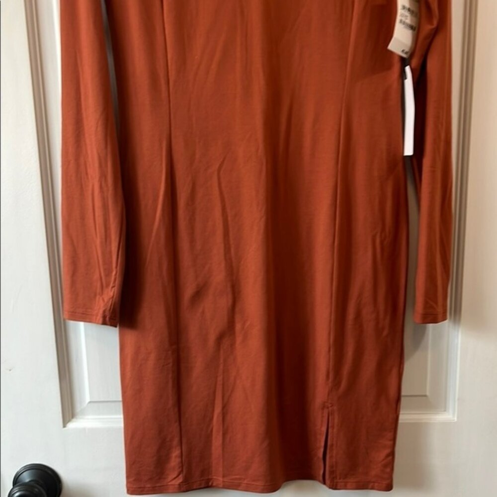 NWT Leith Lightweight Rust Clay Long Sleeve Mini Dress - Size Small - Picture 6 of 10